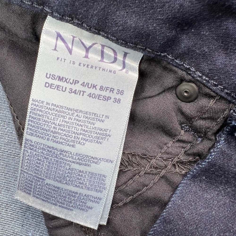 NYDJ Marilyn Straight Jeans Womens 4 Dark Blue Rinse Stretch Lift Tuck Denim New - Picture 14 of 15
